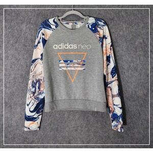 Adidas Neo Women Sweatshirt M Tie Dye Graphics Zipper Retro Athleisure